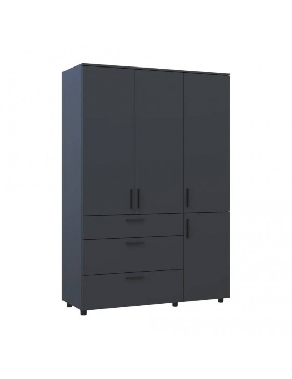 Шафа для одягу Doros Торн Антрацит 3 ДСП/3Ш (полиці) 135х51.6х200 (DRS-012084)
