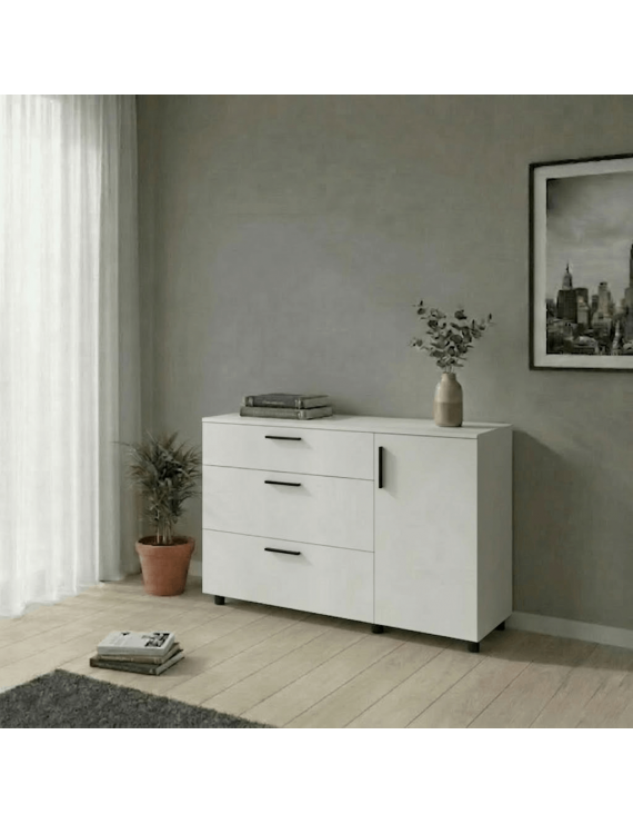 Комод Doros Торн Білий 3Ш/1Д 135х51.6х80 (DRS-012104)