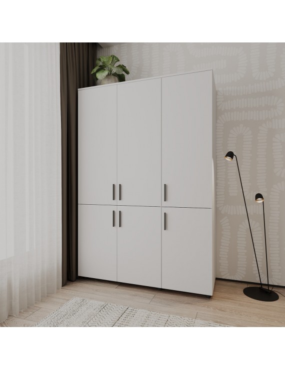 Шафа для одягу Doros Торн Білий 3 ДСП (полиці) 135х51.6х200 (DRS-012054)