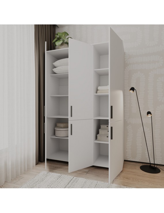 Шафа для одягу Doros Торн Білий 3 ДСП (полиці) 135х51.6х200 (DRS-012054)