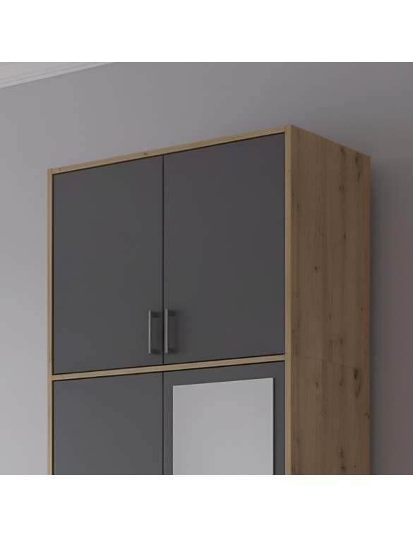 Антресоль висока Doros Ронді Дуб Артизан/Графіт 2 ДСП 82х52х65 (DRS-011905)