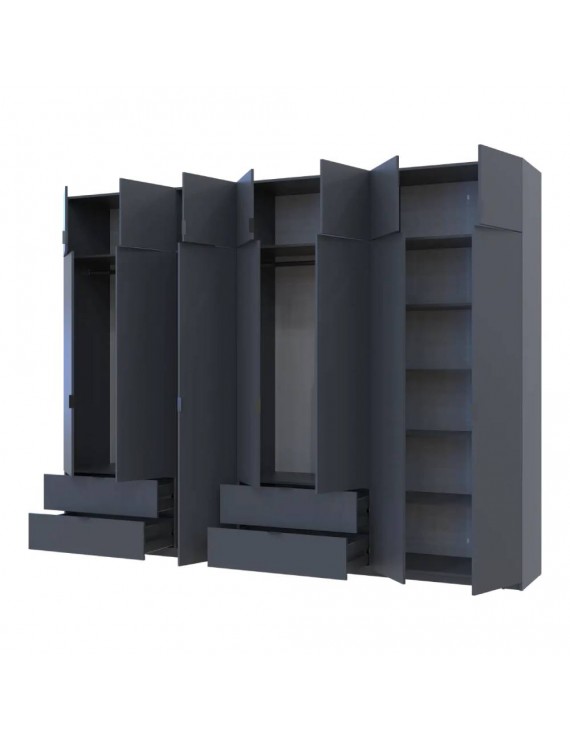 Шафа для одягу Doros Лукас Графіт 3+4 ДСП 315х50х240 DRS-011699 (42005137)