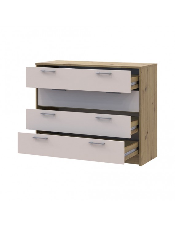 Комод Doros Ронді Дуб Артизан/Кашемір 4 ящики 100х40х82 DRS-011782 (41516187)