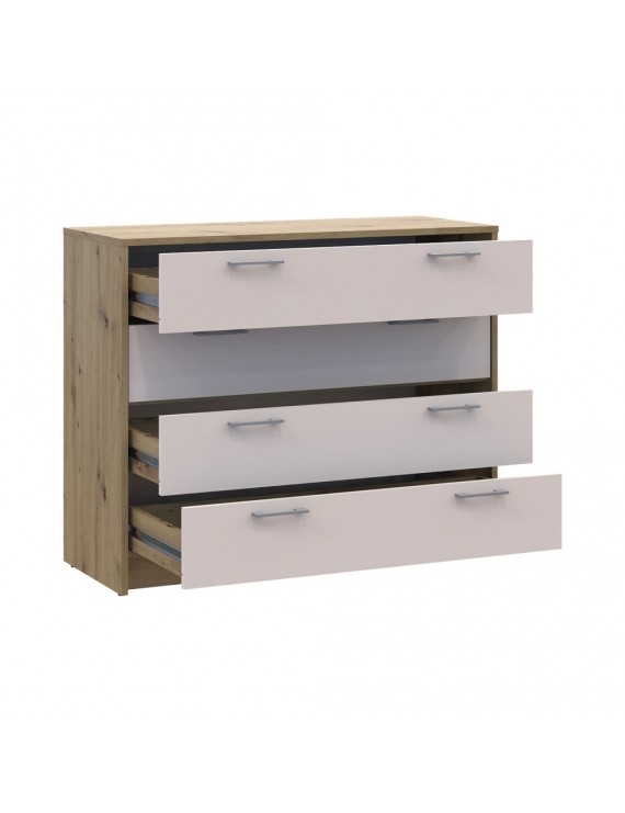 Комод Doros Ронді Дуб Артизан/Кашемір 4 ящики 100х40х82 DRS-011782 (41516187)