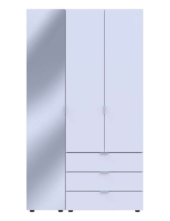 Комплект шаф для одягу Doros Гелар (2 шт.) 116,5х49,5х203,4 см Дзеркало/Білий (DRS-011132)