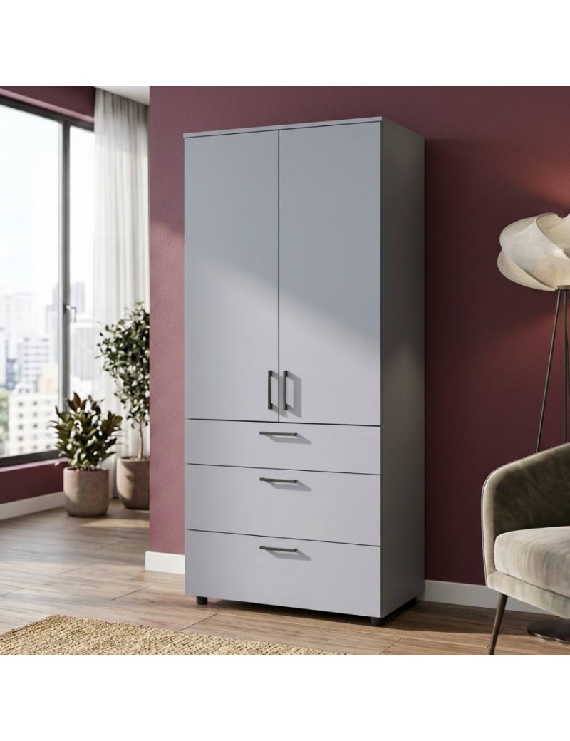 Шафа для одягу Doros Торн Сірий 2 ДСП/3Ш (штанга) 90х51.6х200 (DRS-012025)