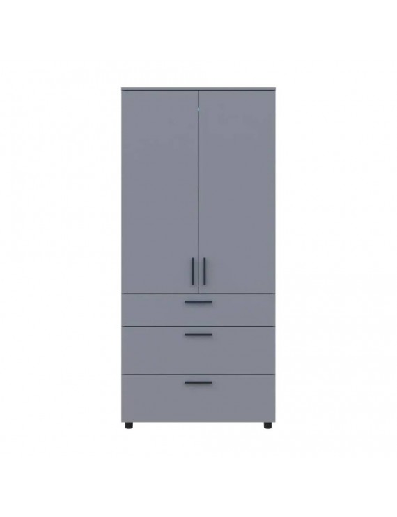 Шафа для одягу Doros Торн Сірий 2 ДСП/3Ш (штанга) 90х51.6х200 (DRS-012025)