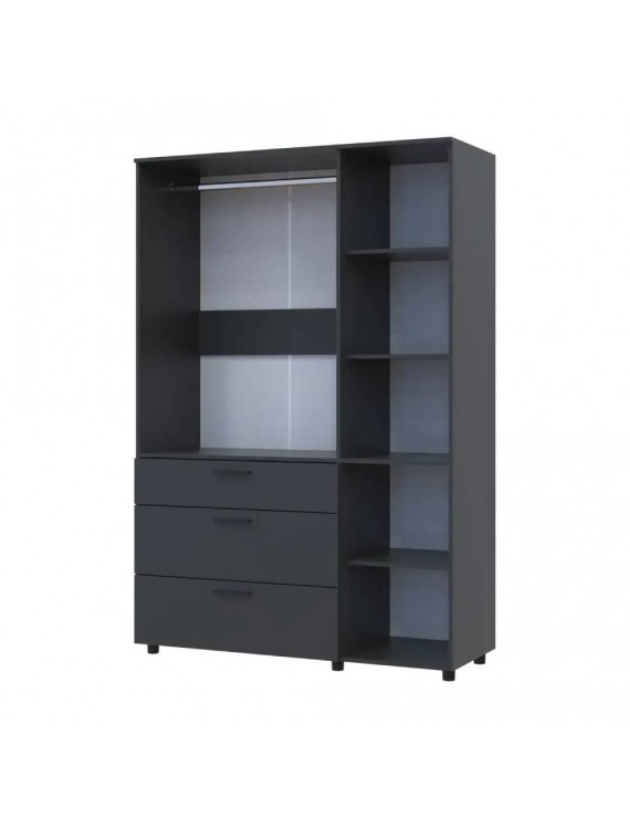 Шафа для одягу Doros Торн Антрацит 3 ДСП/3Ш (штанга) 135х51.6х200 (DRS-012085)
