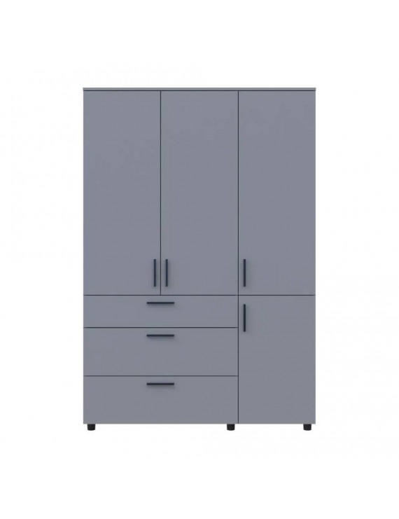 Шафа для одягу Doros Торн Сірий 3 ДСП/3Ш (штанга) 135х51.6х200 (DRS-012065)
