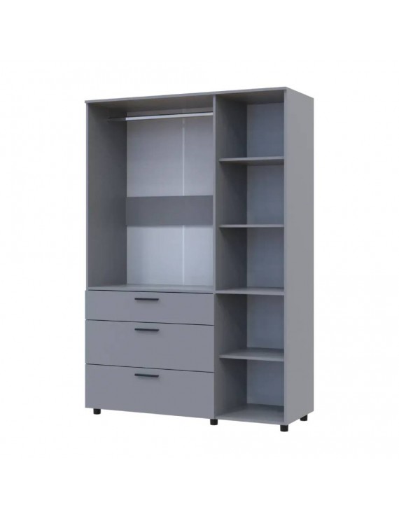 Шафа для одягу Doros Торн Сірий 3 ДСП/3Ш (штанга) 135х51.6х200 (DRS-012065)