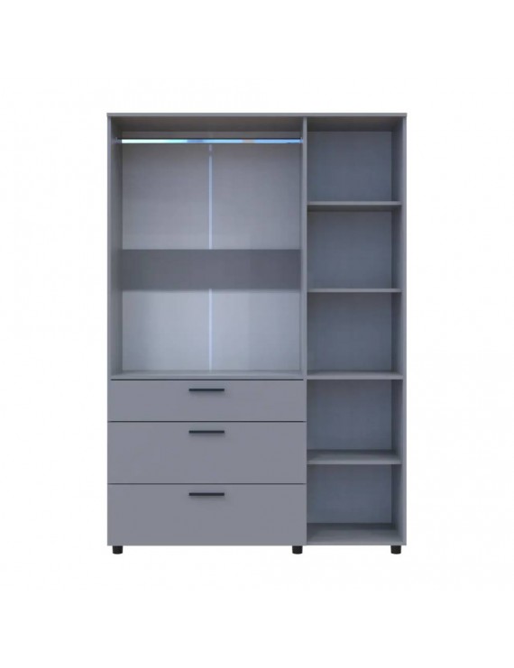 Шафа для одягу Doros Торн Сірий 3 ДСП/3Ш (штанга) 135х51.6х200 (DRS-012065)