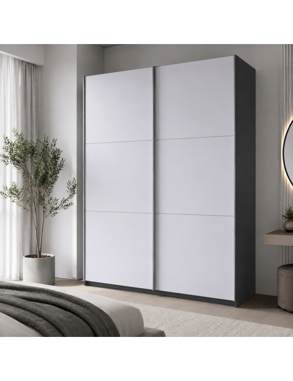Шафа купе Doros G-Caiser Антрацит/Білий 2 ДСП / 3 частини 160х60х240 (42005410) (DRS-012243)