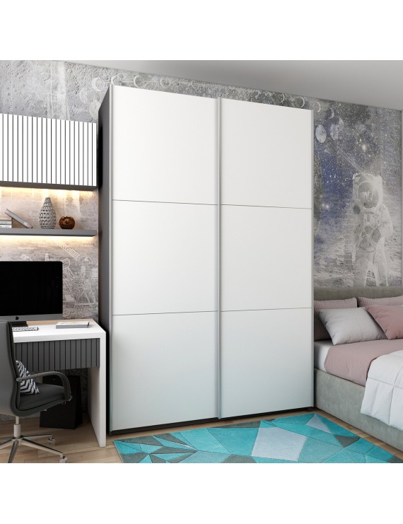 Шафа купе Doros G-Caiser Антрацит/Білий 2 ДСП / 3 частини 160х60х240 (42005410) (DRS-012243)