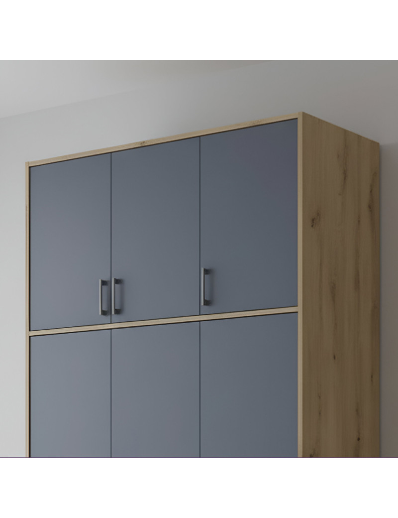 Антресоль висока Doros Ронді Дуб Артизан/Графіт 3 ДСП 121х52х65 (DRS-011906)