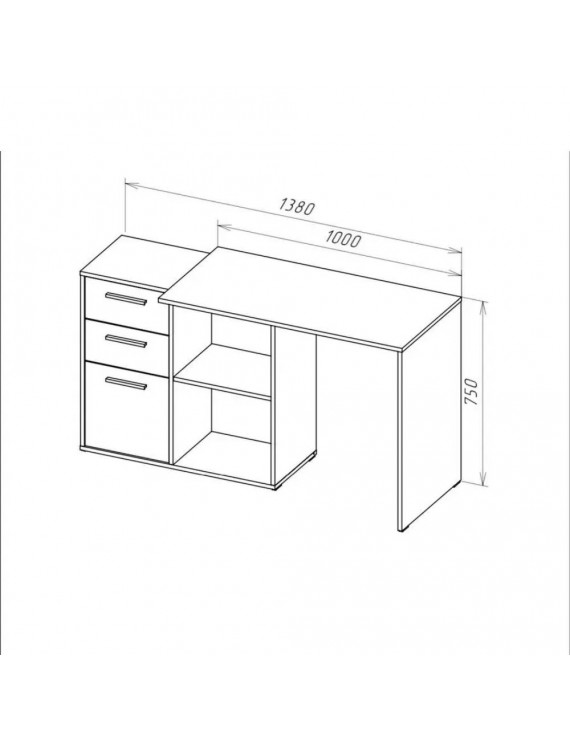Офісний стіл Doros T8 Білий/Графіт 100х83х75 (DRS-011891)
