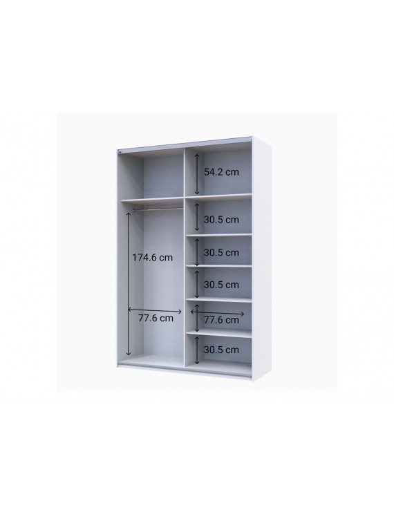 Шафа-купе двохдверна Doros G-Caiser 160х60х240 см Білий/Дзеркало (DRS-011011)
