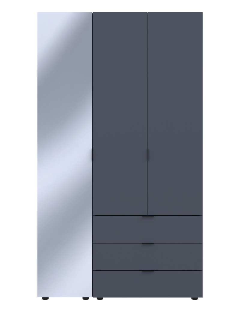 Комплект шаф для одягу Doros Гелар (2 шт.) 116,5х49,5х203,4 см Дзеркало/Графіт (DRS-011133)