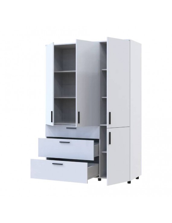 Шафа для одягу Doros Торн Білий 3 ДСП/3Ш (полиці) 135х51.6х200 (DRS-012056)