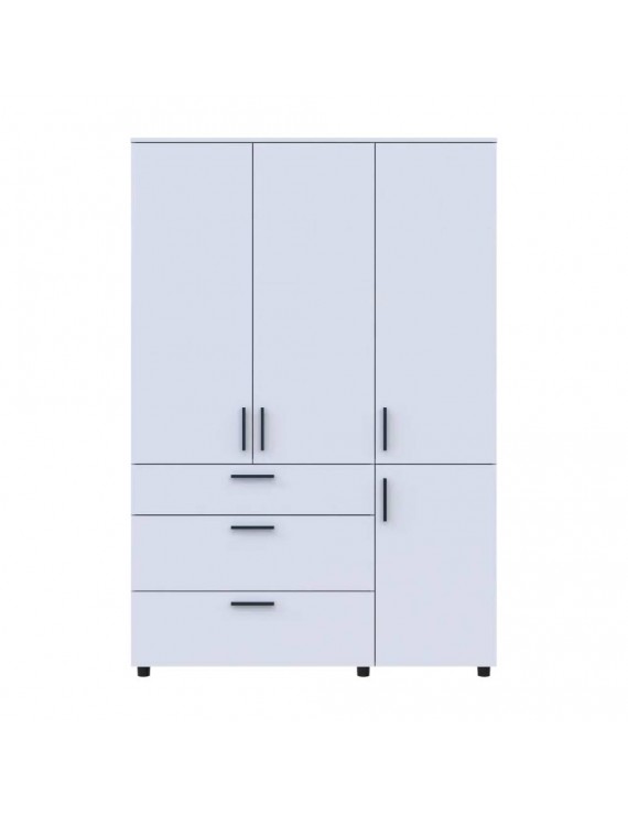 Шафа для одягу Doros Торн Білий 3 ДСП/3Ш (полиці) 135х51.6х200 (DRS-012056)