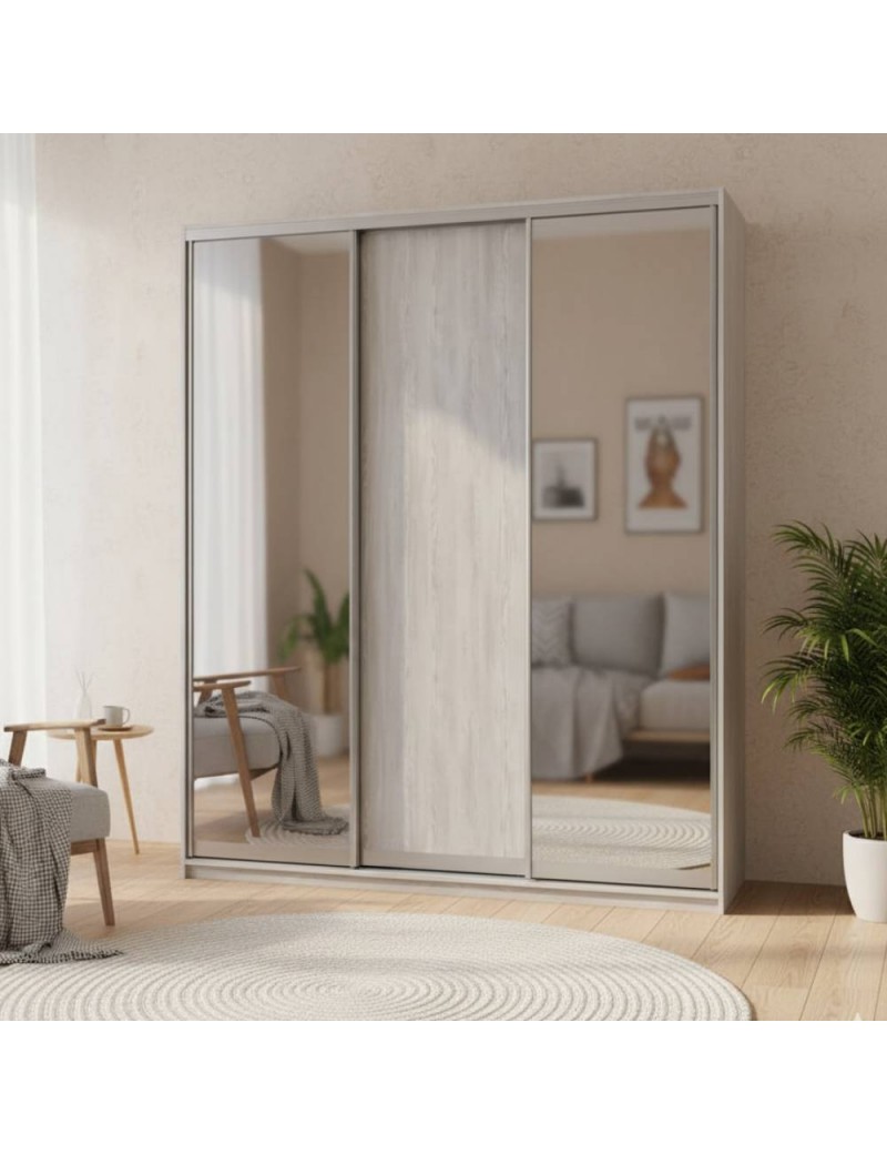Шафа-купе Doros City Light Сосна Натти 1 ДСП / 2 дзеркала 225х60х225 (DRS-011972)