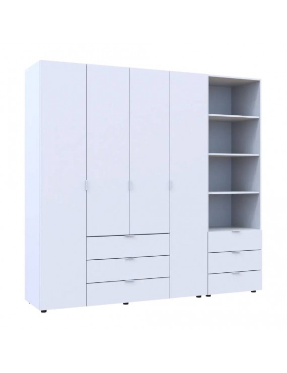 Шафа для одягу Doros Гелар Білий 4ДСП з пеналом 215х49.5х203.4 (DRS-011927)