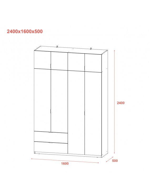 Шафа для одягу Doros Лукас Кашемір 160х50х240 (DRS-011622)