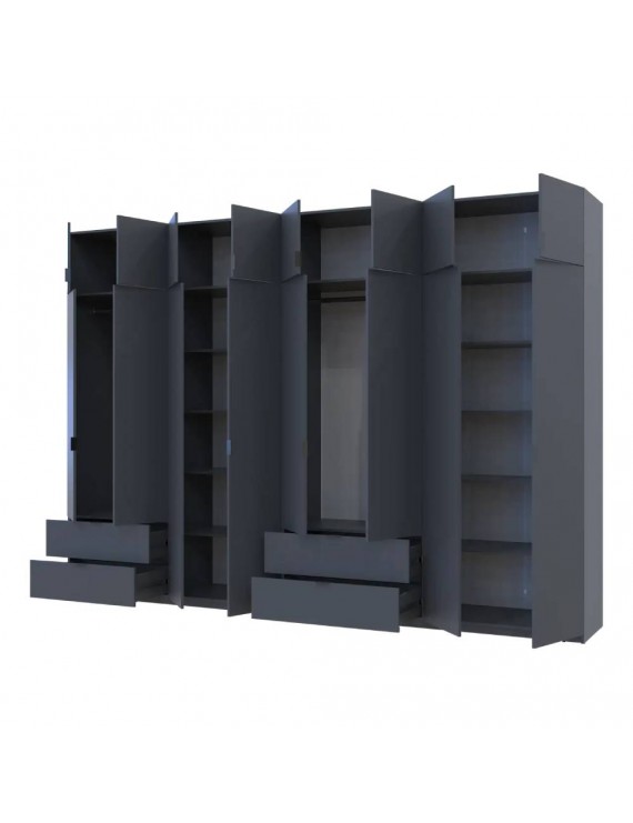 Шафа для одягу Doros Лукас Графіт 4+4 ДСП 340х50х240 DRS-011701 (42005141)