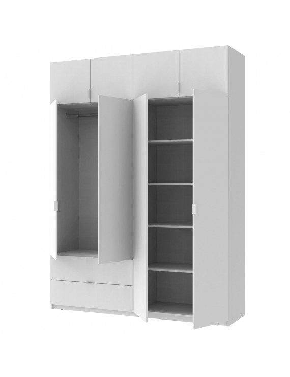 Шафа розпашна с антресолью Doros Лукас 180х50х240 см Білий (DRS-011191)