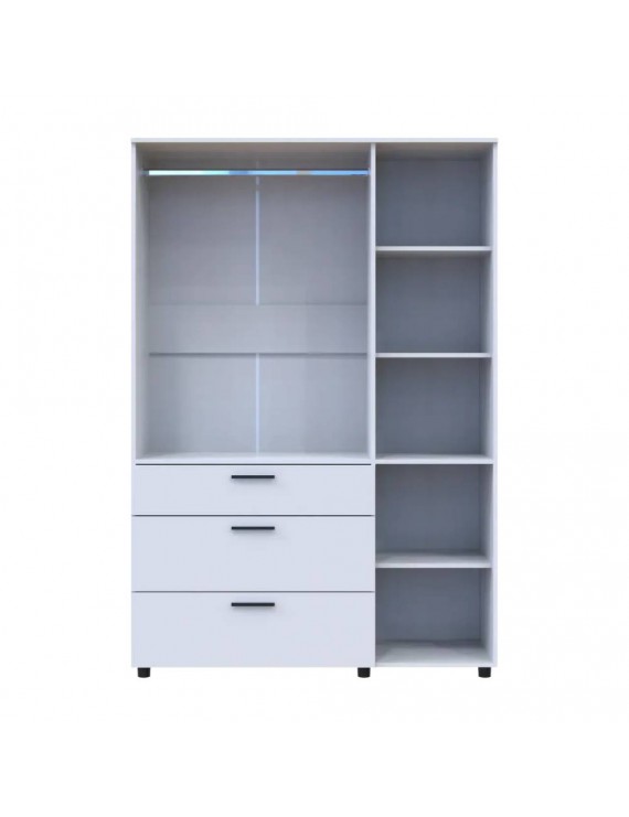 Шафа для одягу Doros Торн Білий 3 ДСП/3Ш (штанга) 135х51.6х200 (DRS-012057)