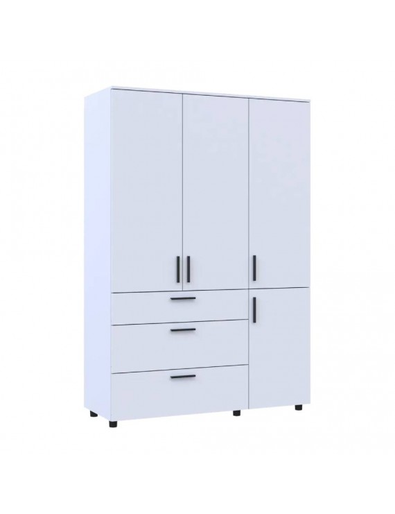 Шафа для одягу Doros Торн Білий 3 ДСП/3Ш (штанга) 135х51.6х200 (DRS-012057)