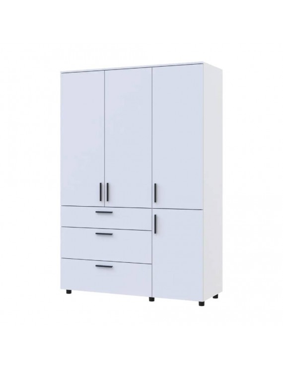 Шафа для одягу Doros Торн Білий 3 ДСП/3Ш (штанга) 135х51.6х200 (DRS-012057)