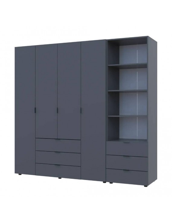 Шафа для одягу Doros Гелар Графіт 4ДСП з пеналом 215х49.5х203.4 (DRS-011928)