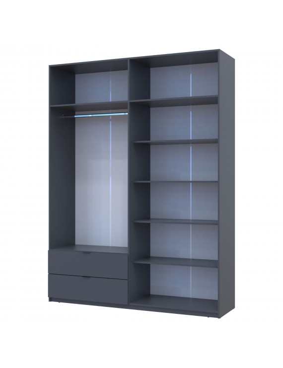 Шафа розпашна с антресолью Doros Лукас 180х50х240 см Графіт (DRS-011192)