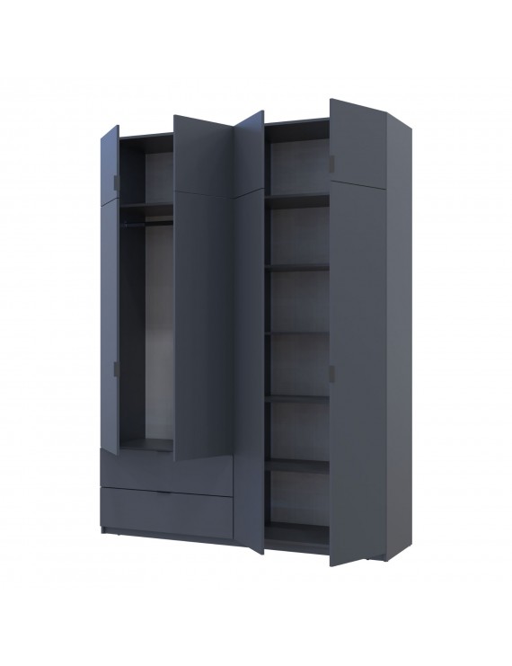 Шафа розпашна с антресолью Doros Лукас 180х50х240 см Графіт (DRS-011192)