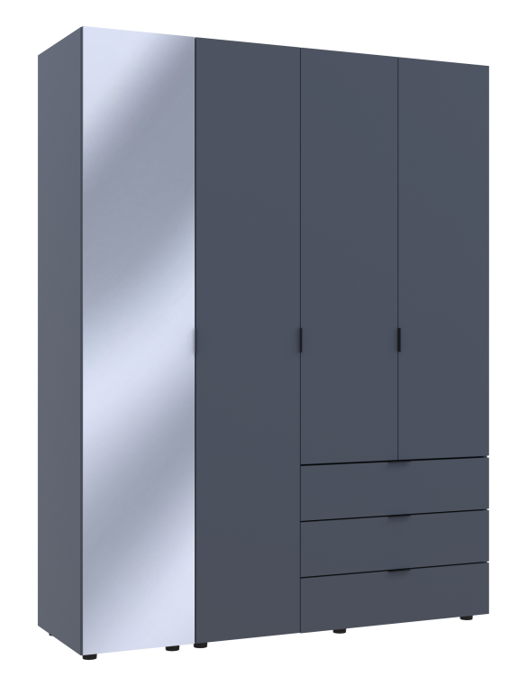 Комплект шаф для одягу Doros Гелар (2 шт.) 155х49,5х203,4 см Дзеркало/Графіт (DRS-011135)