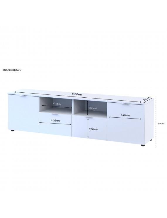 Тумба під ТВ Doros Рон 4 180х38х50 см Білий (DRS-011298)