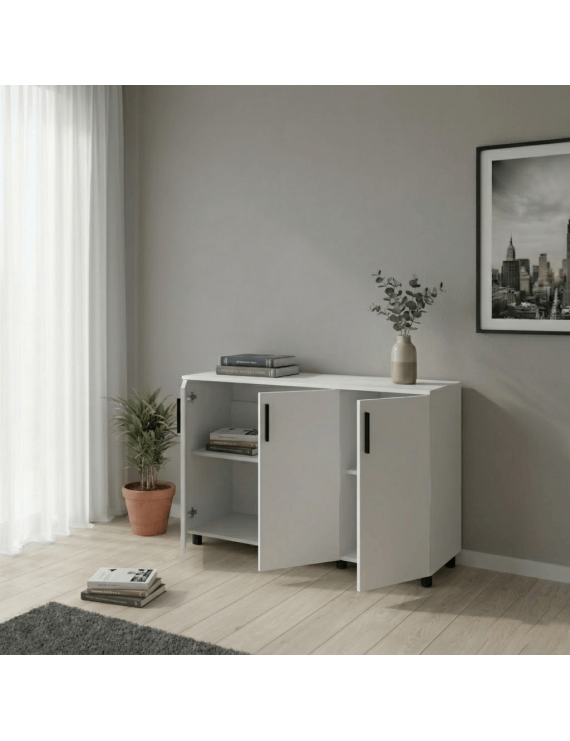 Комод Doros Торн Білий 3 ДСП 135х51.6х80 (DRS-012098)