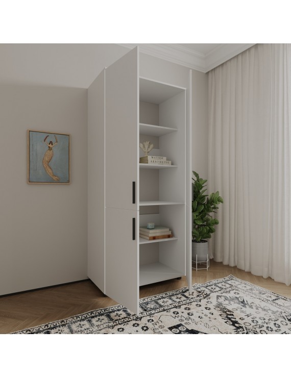 Шафа для одягу Doros Торн Білий 2 ДСП (полиці) 90х51.6х200 (DRS-012018)