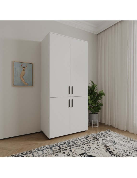 Шафа для одягу Doros Торн Білий 2 ДСП (полиці) 90х51.6х200 (DRS-012018)