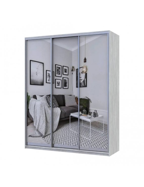Шафа-купе Doros City Light Сосна Натти 3 Дзеркала 225х60х225 (DRS-011974)