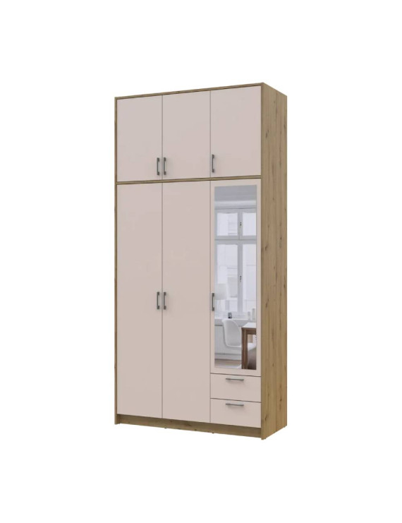 Антресоль висока Doros Ронді Дуб Артизан/Кашемір 3 ДСП 121х52х65 (DRS-011909)
