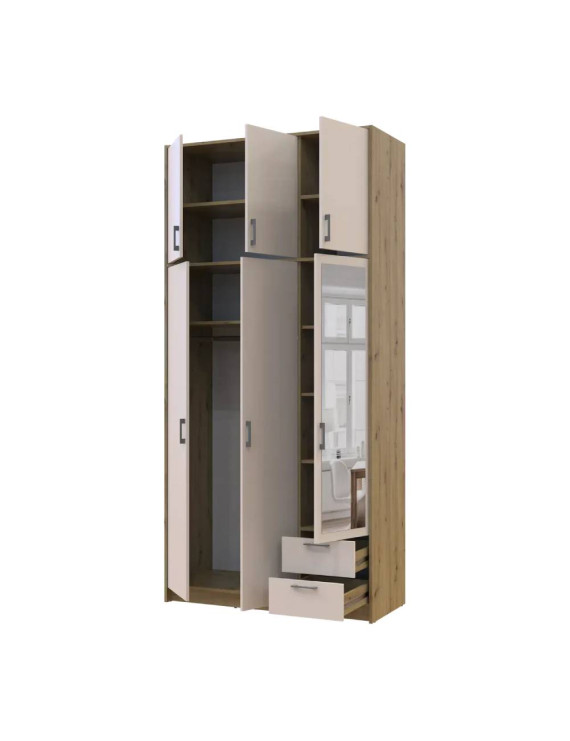 Антресоль висока Doros Ронді Дуб Артизан/Кашемір 3 ДСП 121х52х65 (DRS-011909)