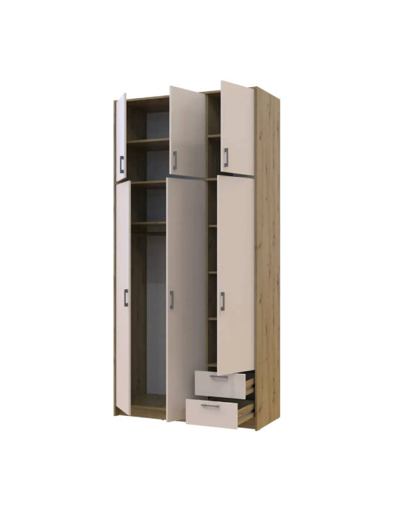 Антресоль висока Doros Ронді Дуб Артизан/Кашемір 3 ДСП 121х52х65 (DRS-011909)