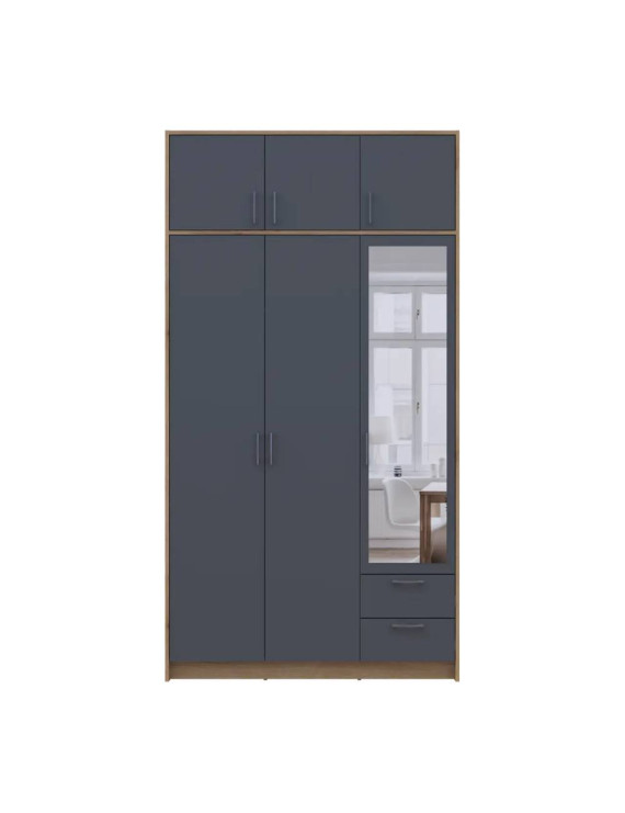 Антресоль Doros Ронді Дуб Артизан/Графіт 3 ДСП 121х52х41 DRS-011605 (80737822)