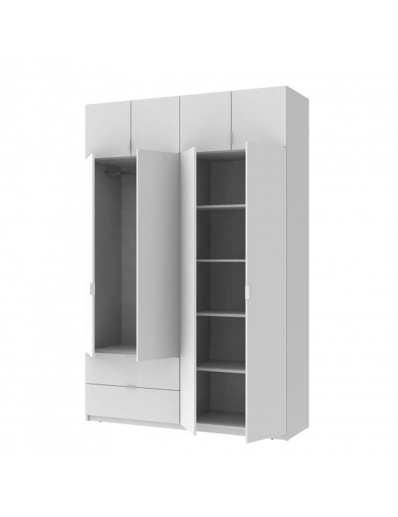 Шафа розпашна с антресолью Doros Лукас 160х50х240 см Білий (DRS-011193)