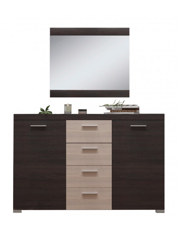 Великий комод Еверест К-7 Британія (телескопи) + Дзеркало Британія венге + дуб молочний (DTM-2653)