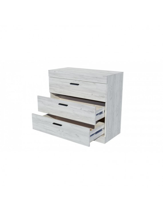 Комод Еверест на 3 ящики Соната-1 80х38х75 дуб крафт білий (DTM-2693)
