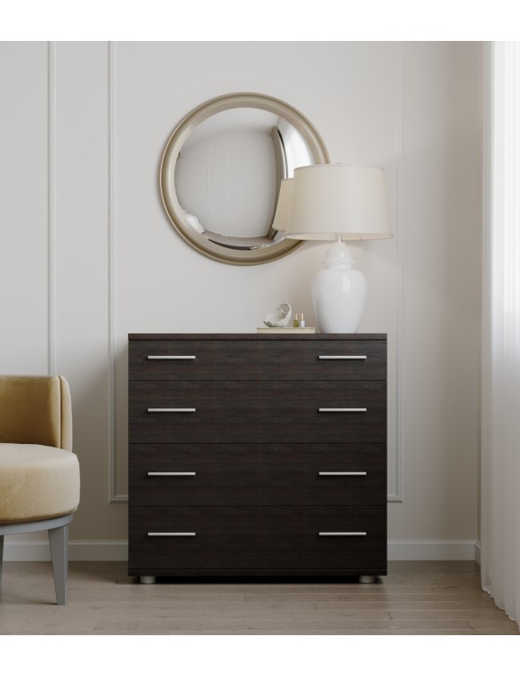 Маленький комод Еверест на 4 ящики К-1 80х45х73 венге темний (телескопи) (DTM-2444)