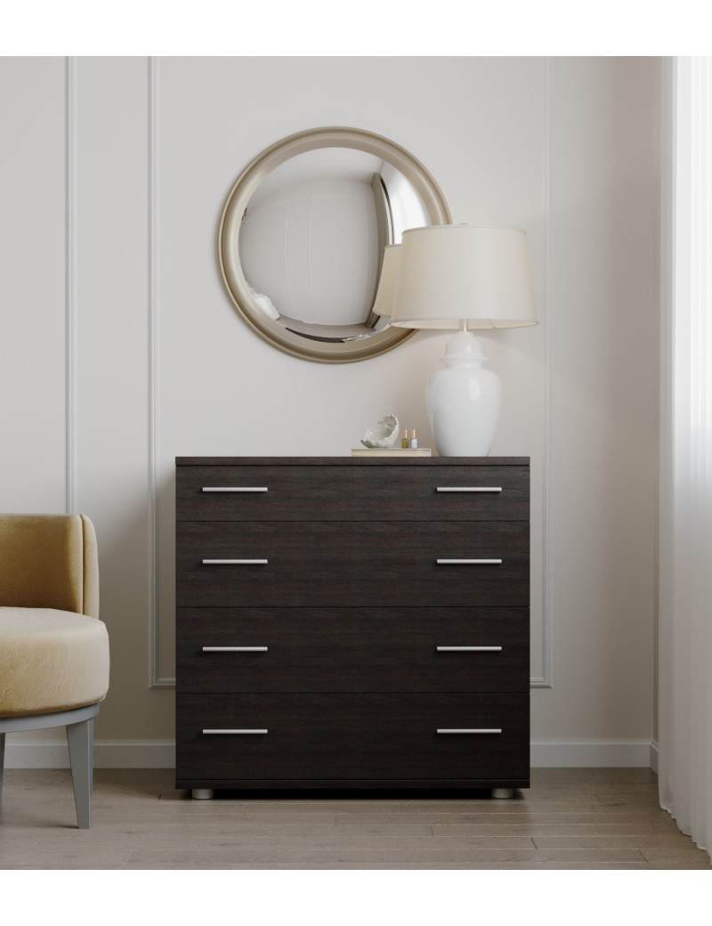 Маленький комод Еверест на 4 ящики К-1 80х45х73 венге темний (телескопи) (DTM-2444)