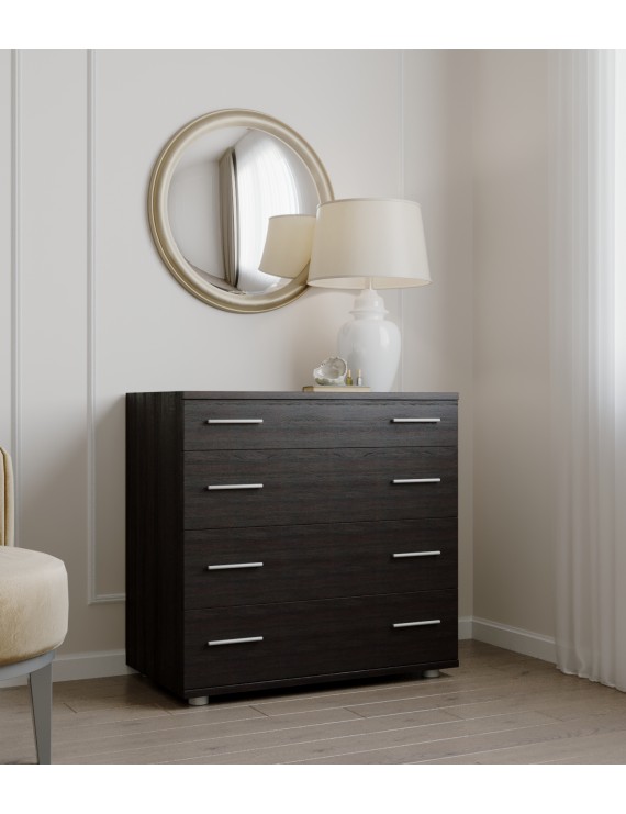 Маленький комод Еверест на 4 ящики К-1 80х45х73 венге темний (телескопи) (DTM-2444)